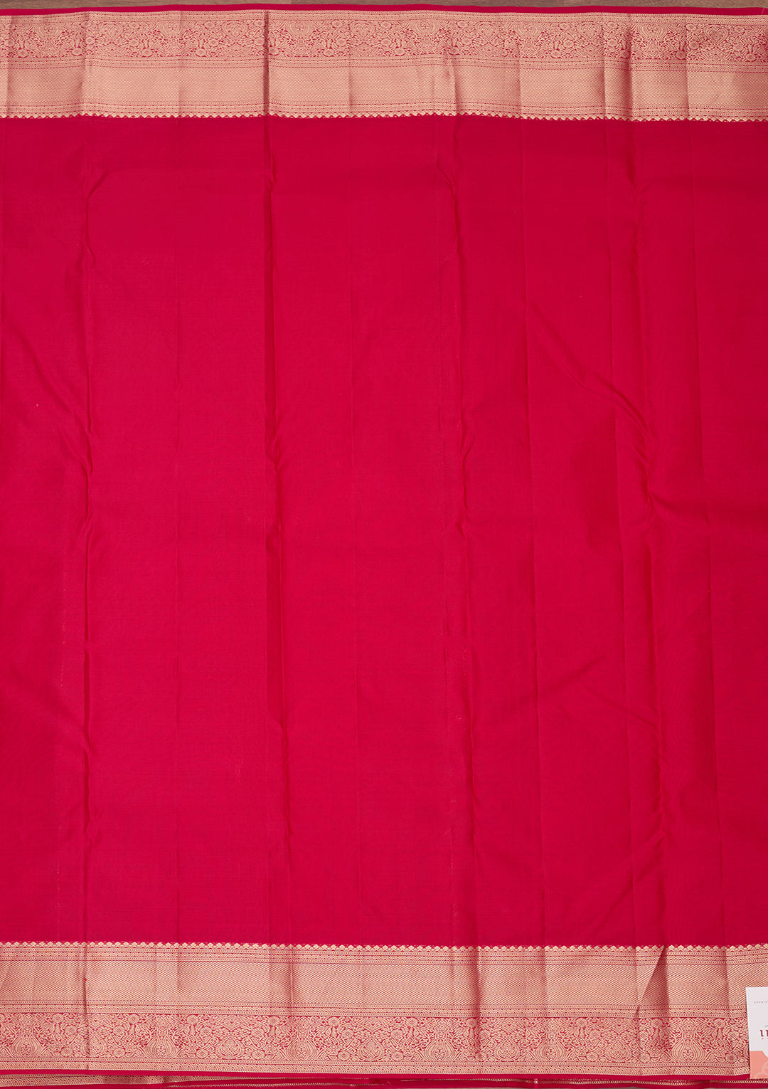 Rani Pink Pure Silk Jaal Zariwork Saree With Matching Blouse Piece