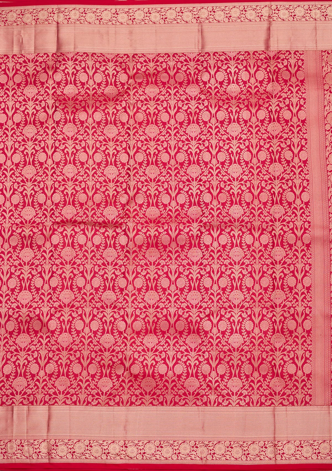 Rani Pink Silk Jaal Saree With Matching Blouse Piece