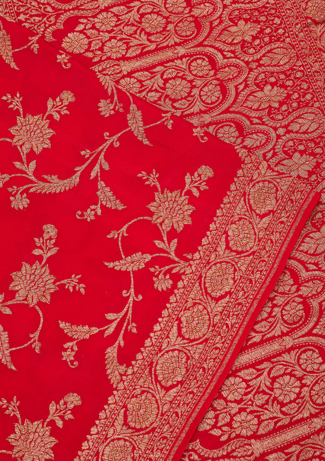 Red Zariwork Pure Crepe Silk Saree