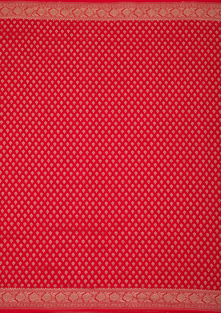 Red Zariwork Pure Crepe Silk Saree