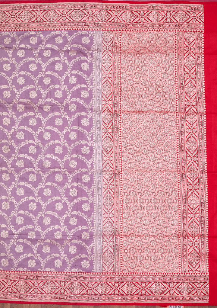 Mauve Zariwork Pure Silk Saree