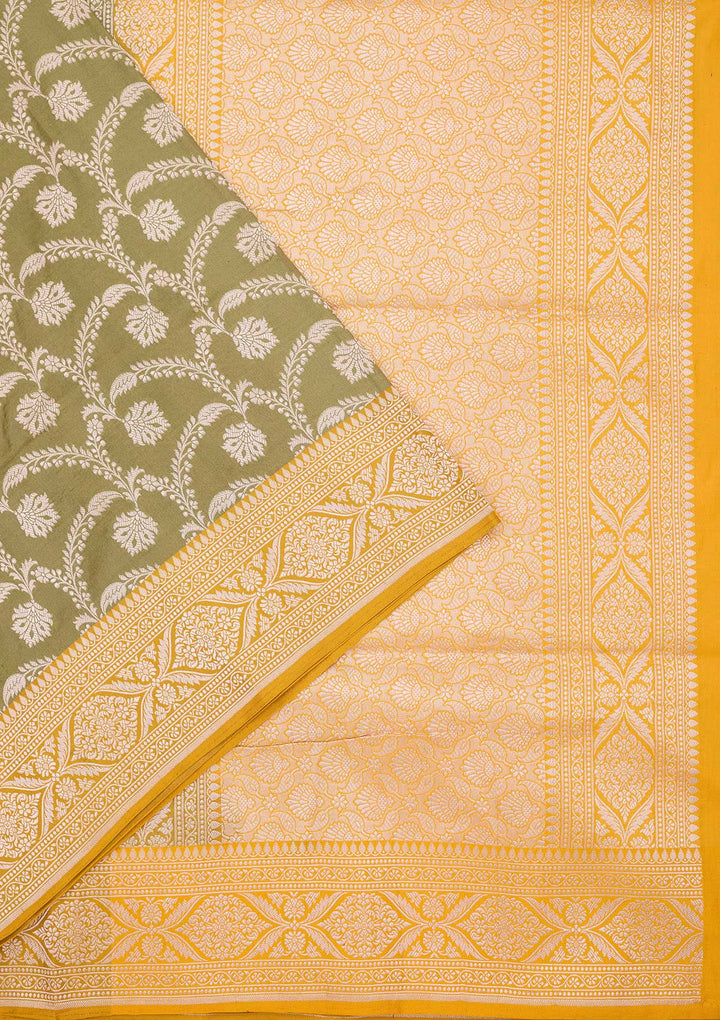 Pista Green Zariwork Pure Silk Saree