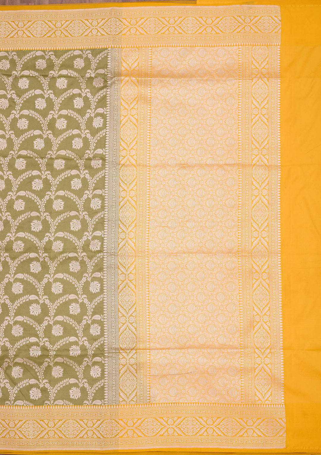 Pista Green Zariwork Pure Silk Saree