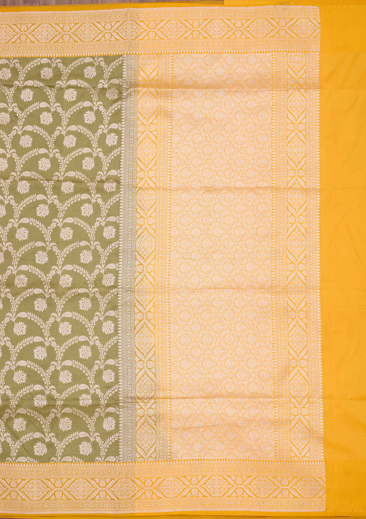 Pista Green Zariwork Pure Silk Saree