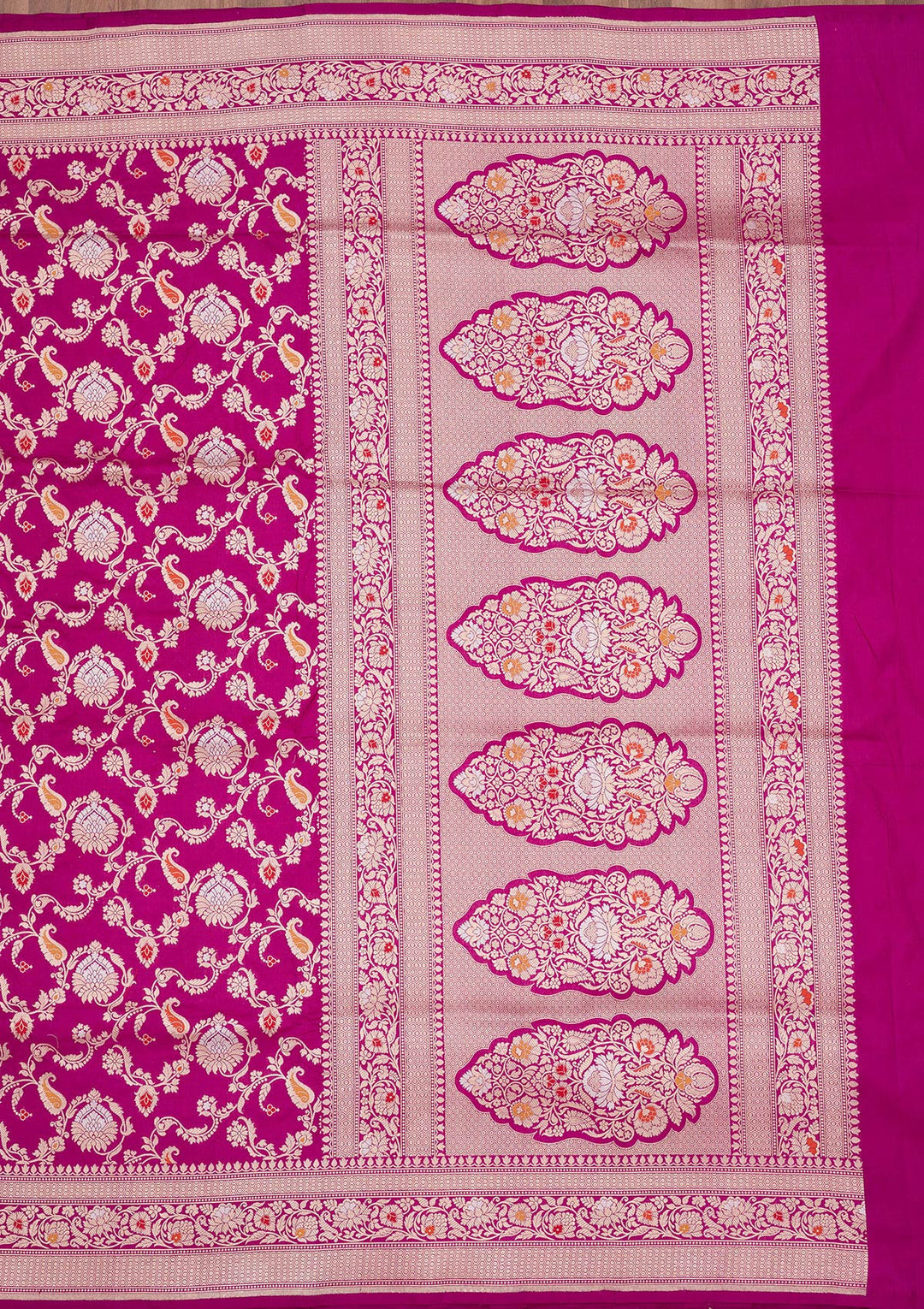 Wine Zariwork Pure Silk Saree