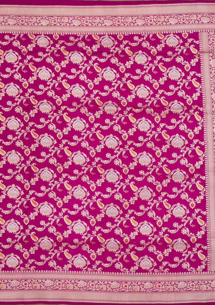 Wine Zariwork Pure Silk Saree