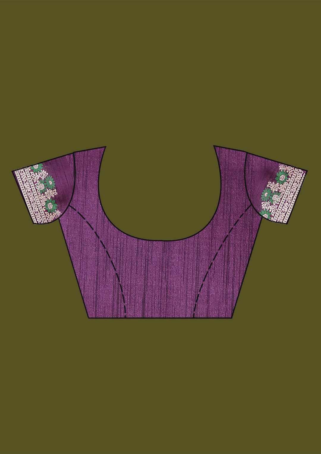 Purple Cotton Buti Gold Zariwork Saree With Matching Blouse Piece