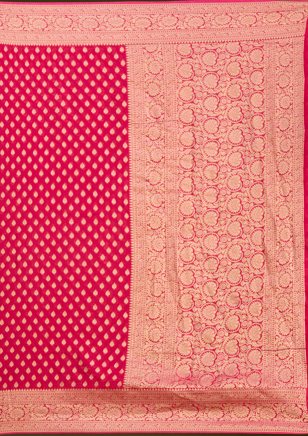 Pink Georgette Buti Zariwork Saree With Matching Blouse Piece