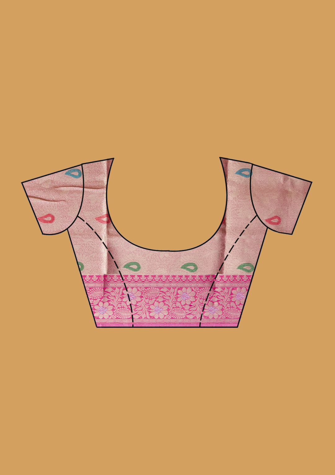 Pink Tissue Jaal Zariwork Saree With Matching Blouse Piece