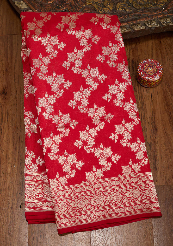 Red Zariwork Pure Silk Saree