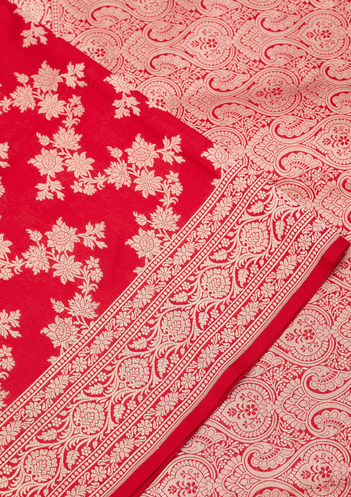 Red Zariwork Pure Silk Saree