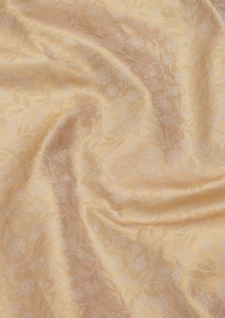 Gold Tissue Jaal Saree With Matching Blouse Piece
