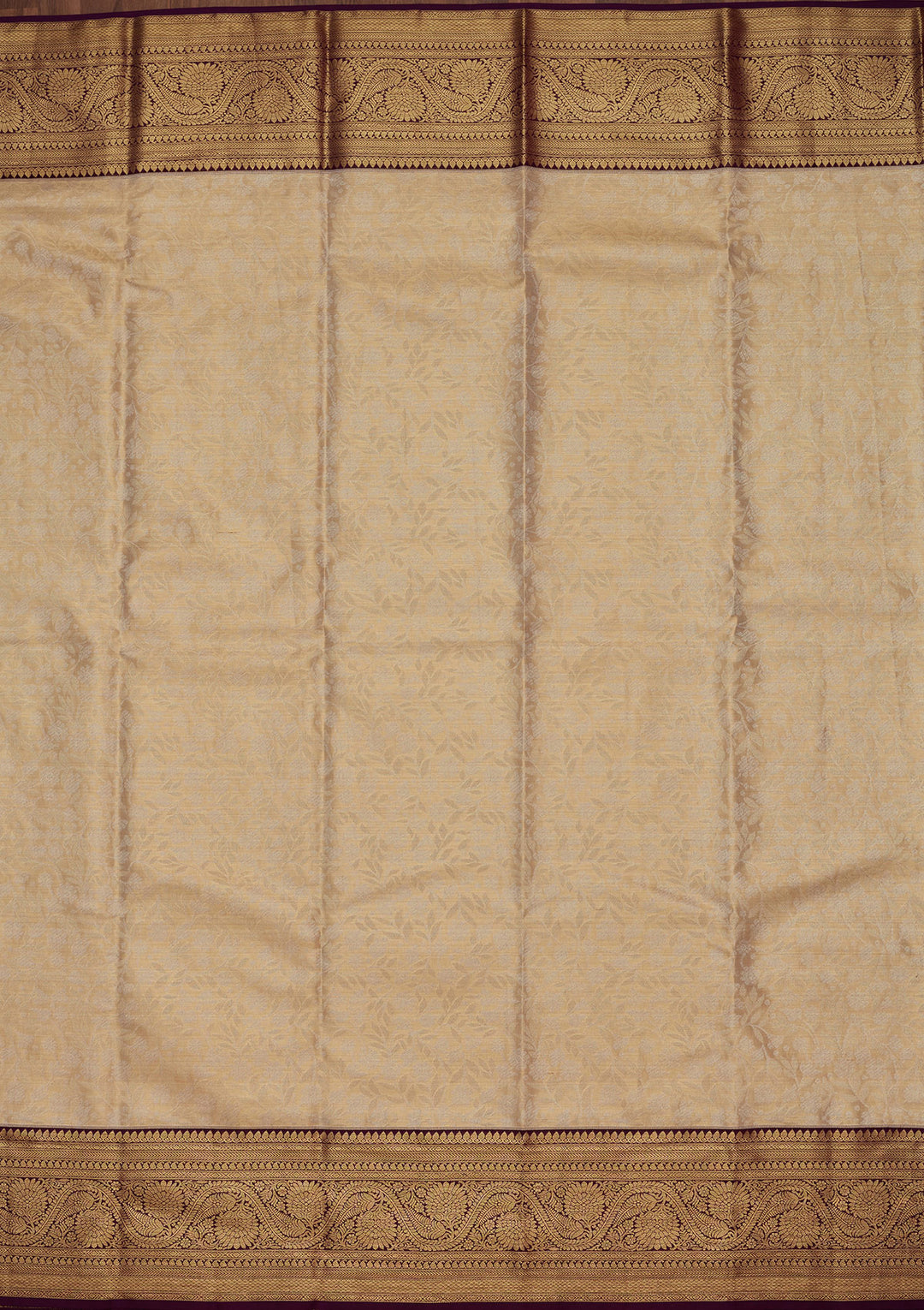 Gold Tissue Jaal Saree With Matching Blouse Piece