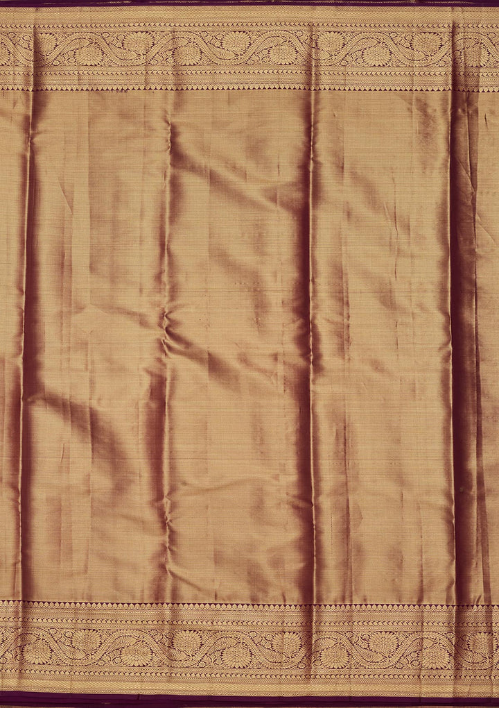 Gold Tissue Jaal Saree With Matching Blouse Piece