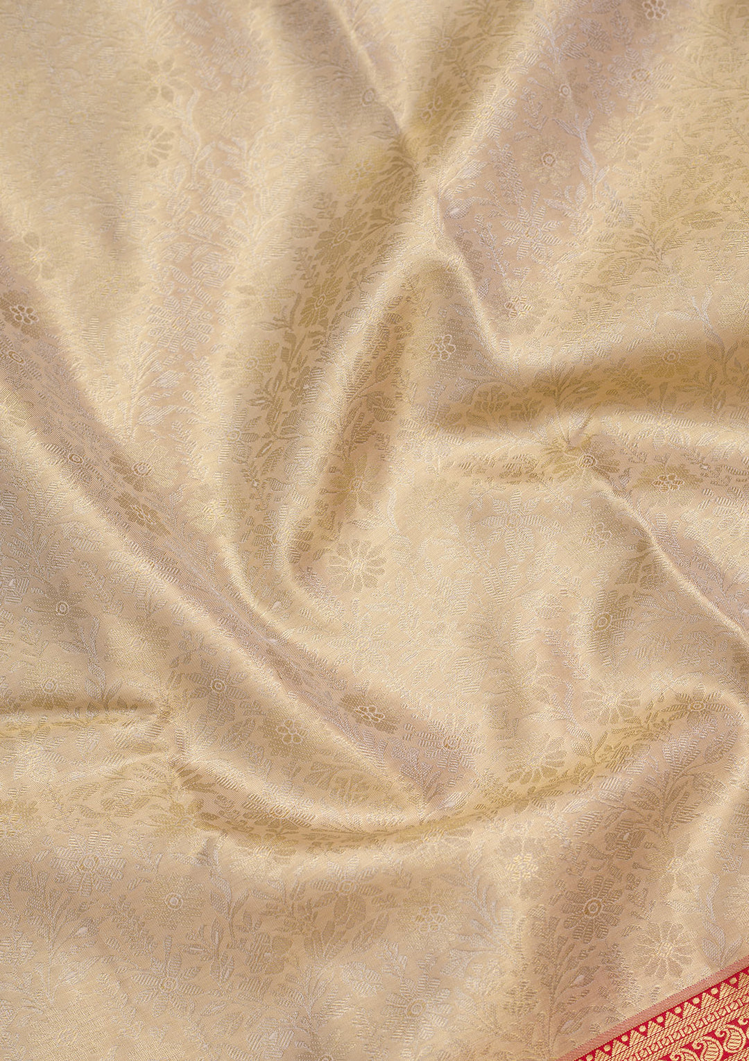 Gold Tissue Jaal Saree With Matching Blouse Piece