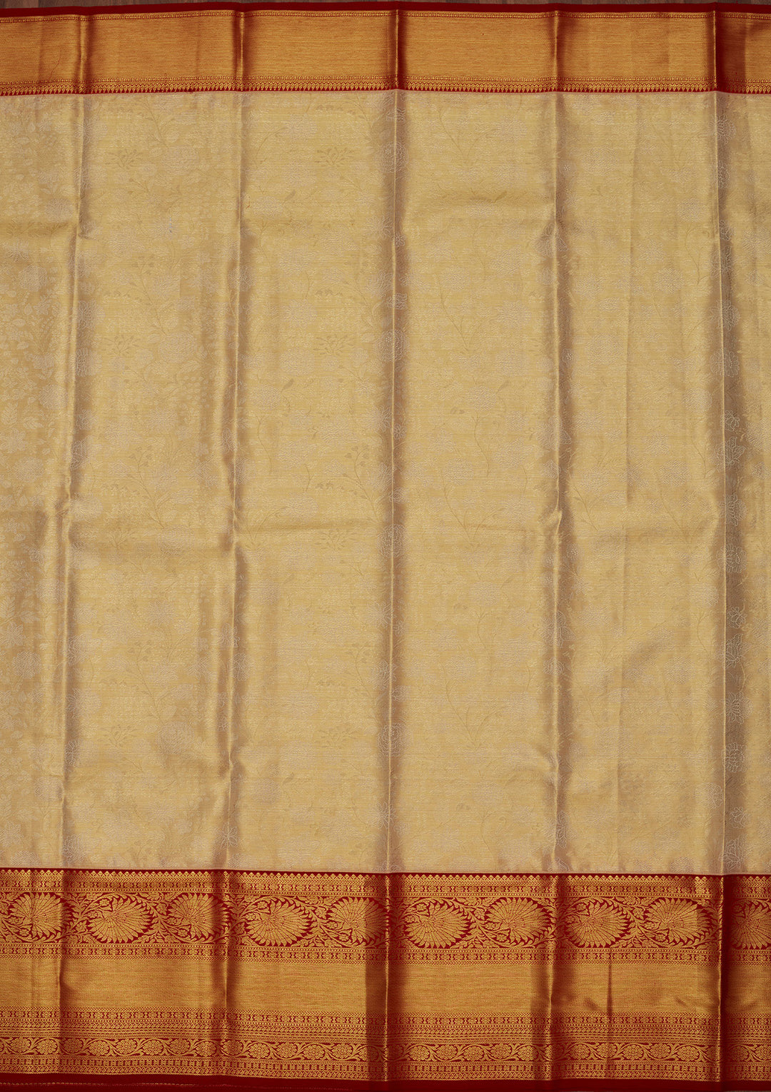 Gold Tissue Jaal Saree With Matching Blouse Piece