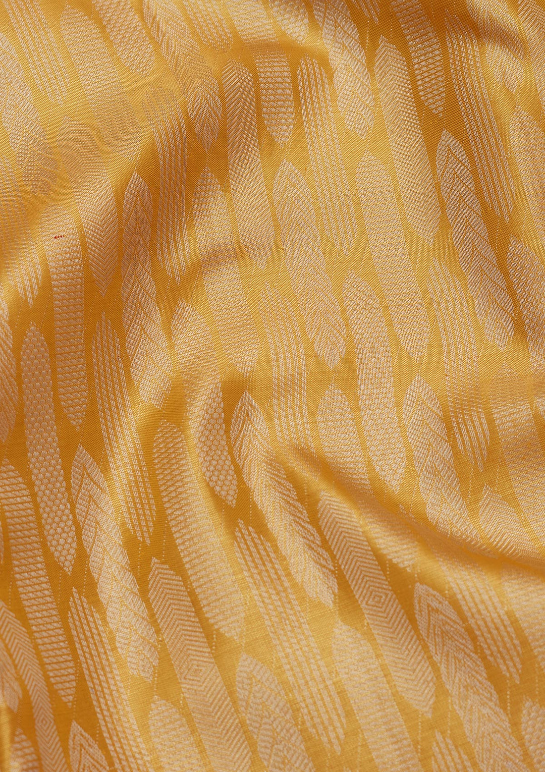 Yellow Silk Jaal Saree With Matching Blouse Piece