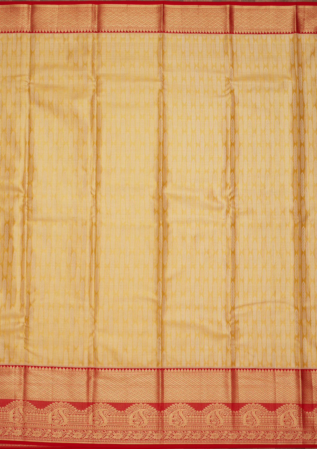 Yellow Silk Jaal Saree With Matching Blouse Piece
