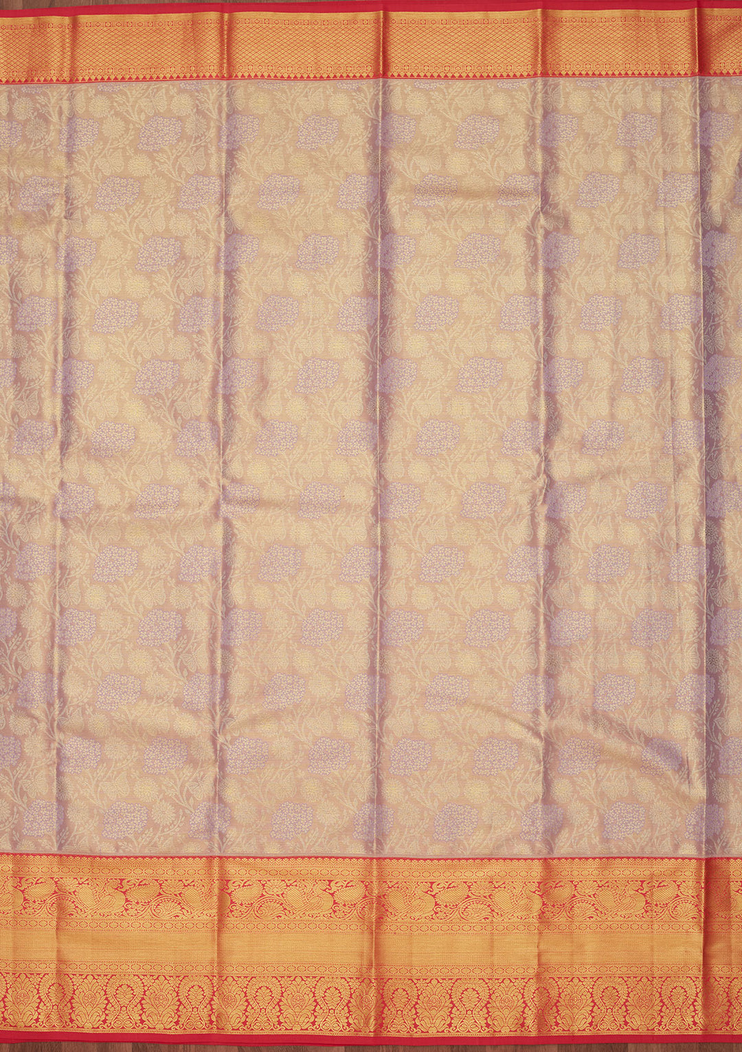 Mauve Silk Jaal Saree With Matching Blouse Piece