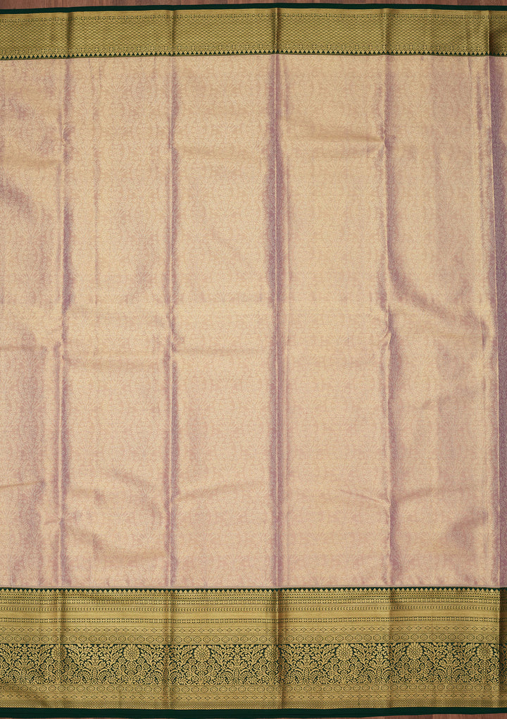 Mauve Tissue Jaal Saree With Matching Blouse Piece