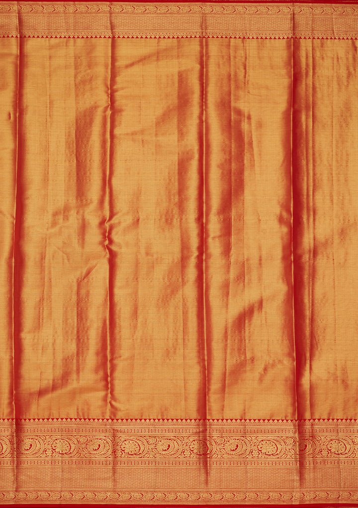 Rama Green Silk Jaal Saree With Matching Blouse Piece