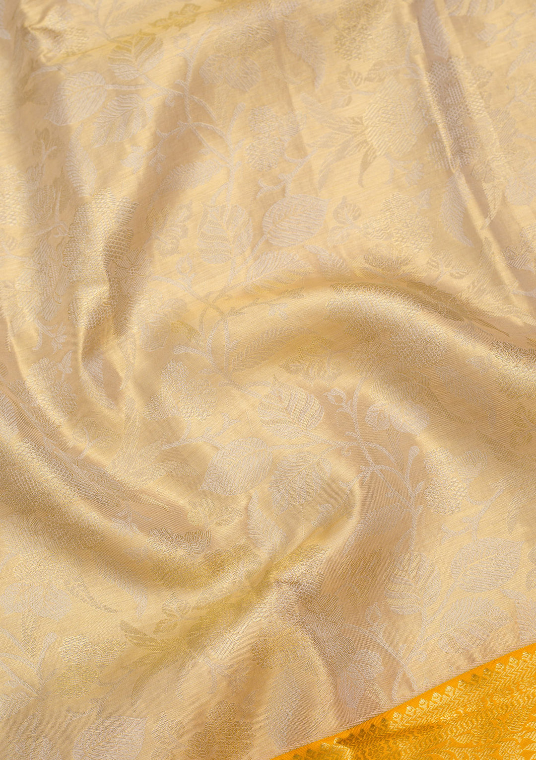 Gold Tissue Jaal Saree With Matching Blouse Piece