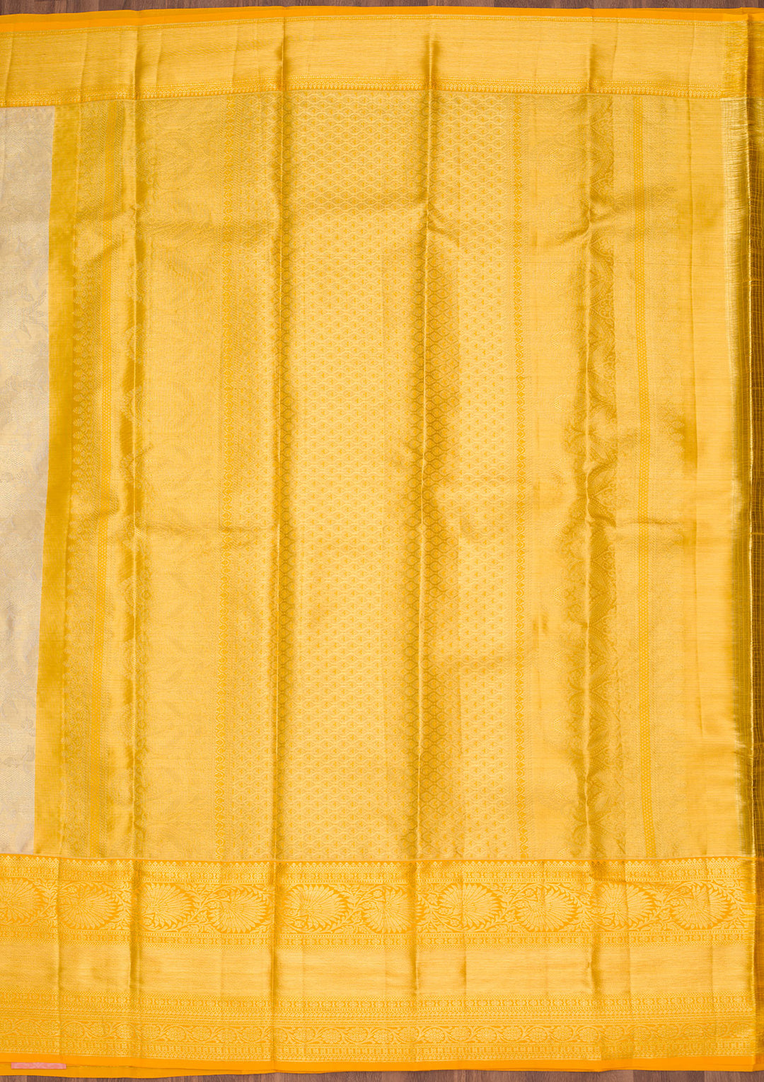 Gold Tissue Jaal Saree With Matching Blouse Piece