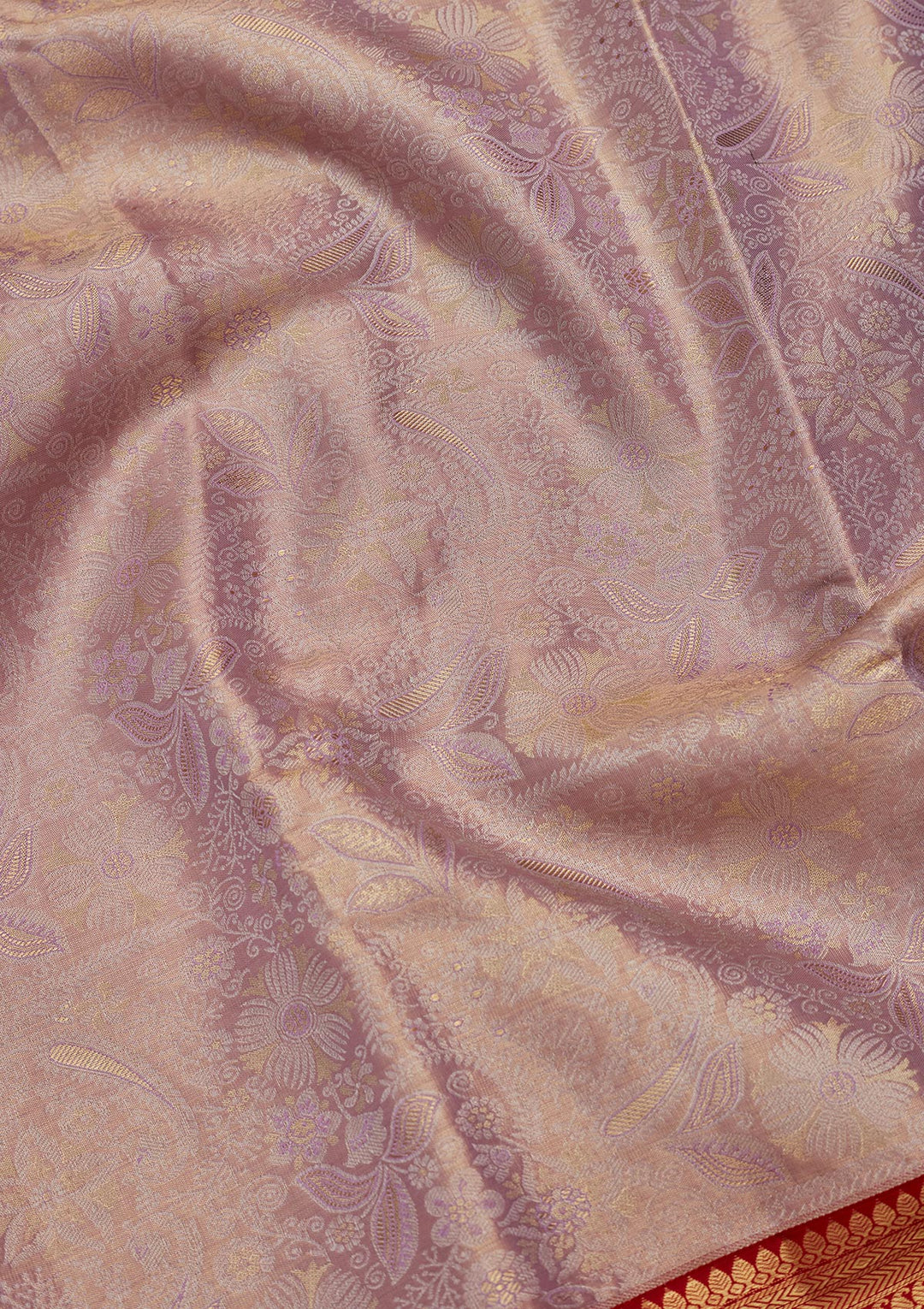 Lavender Silk Jaal Saree With Matching Blouse Piece