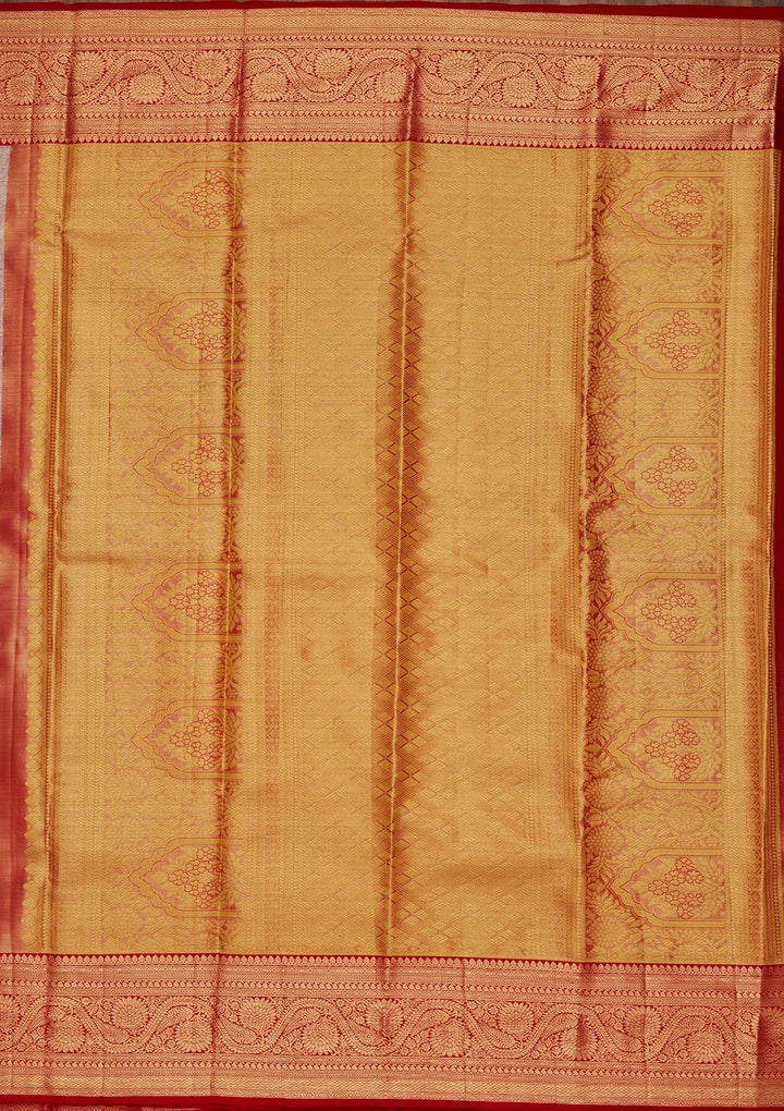 Lavender Silk Jaal Saree With Matching Blouse Piece