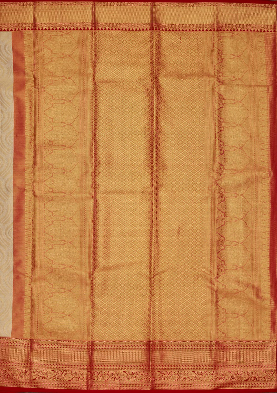Gold Tissue Jaal Saree With Matching Blouse Piece