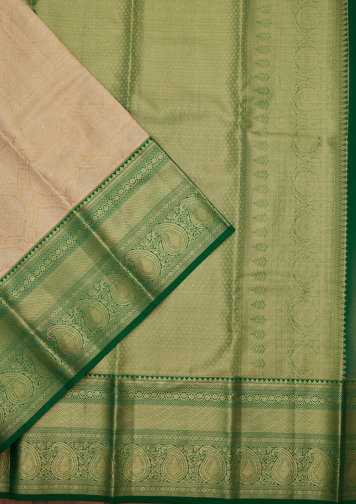 Gold Tissue Jaal Saree With Matching Blouse Piece