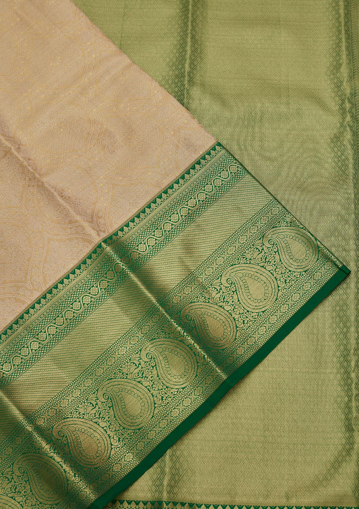 Gold Tissue Jaal Saree With Matching Blouse Piece