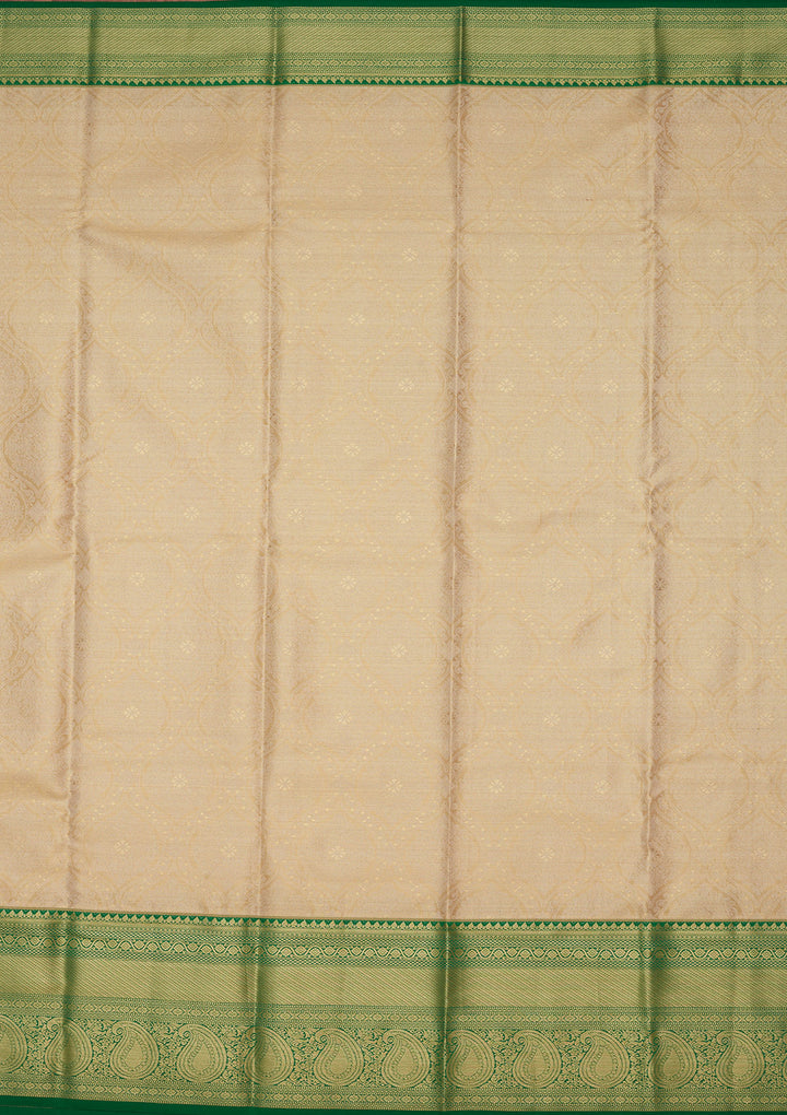 Gold Tissue Jaal Saree With Matching Blouse Piece