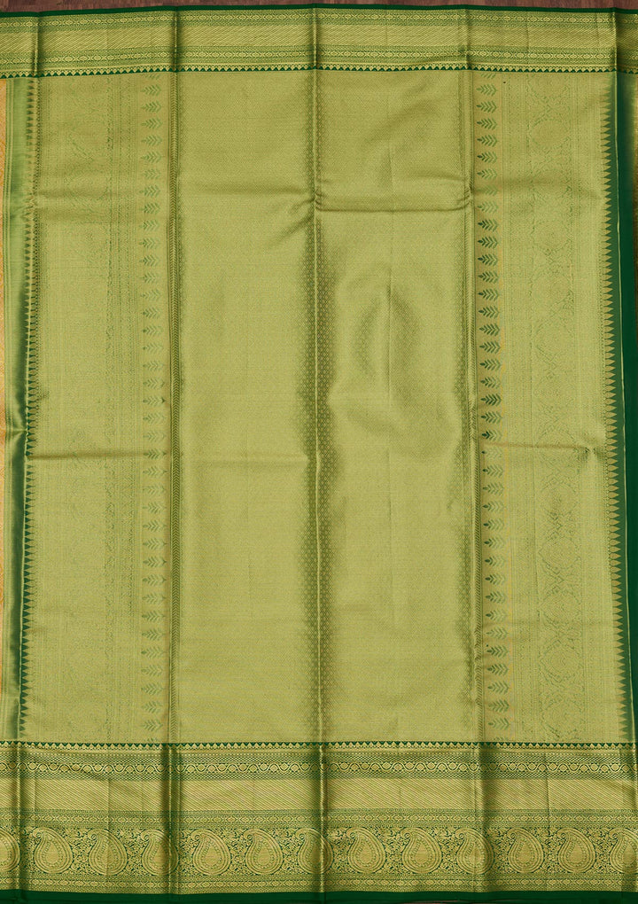 Lemon Yellow Tissue Jaal Saree With Matching Blouse Piece