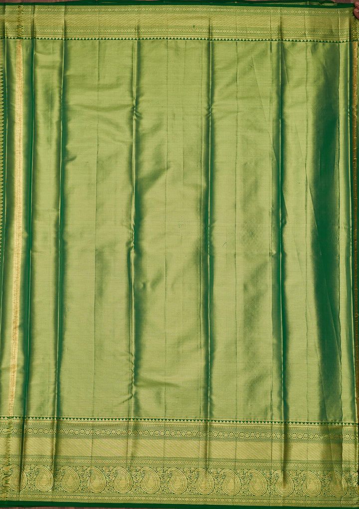 Lemon Yellow Tissue Jaal Saree With Matching Blouse Piece