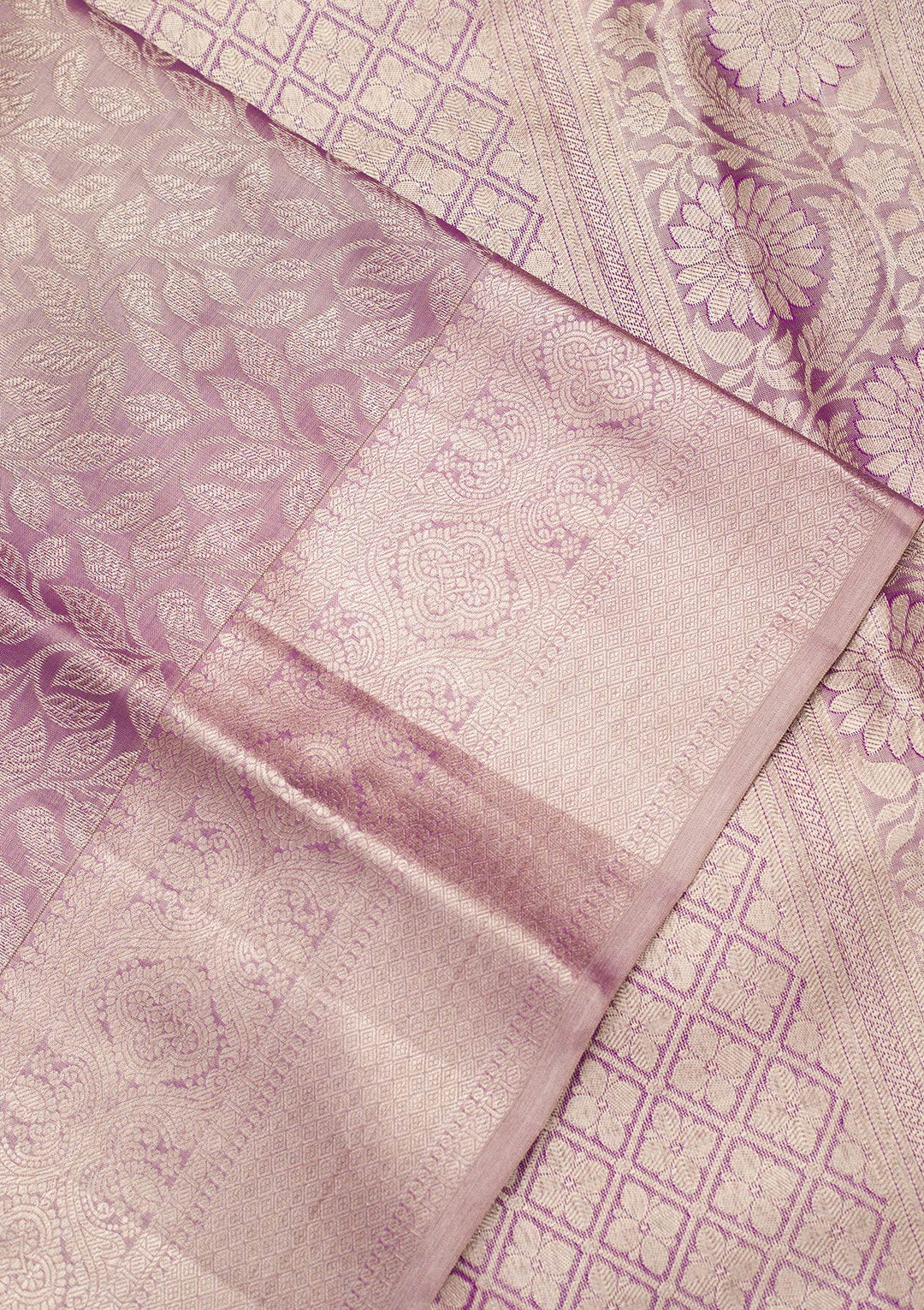 Purple Tissue Jaal Saree With Matching Blouse Piece