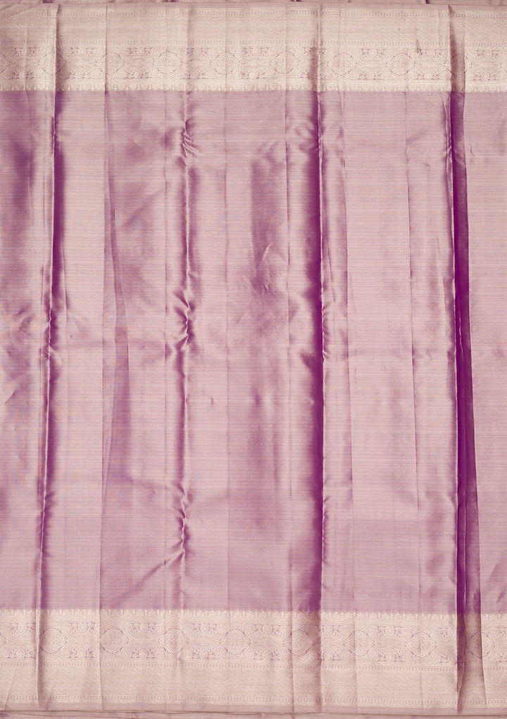 Purple Tissue Jaal Saree With Matching Blouse Piece