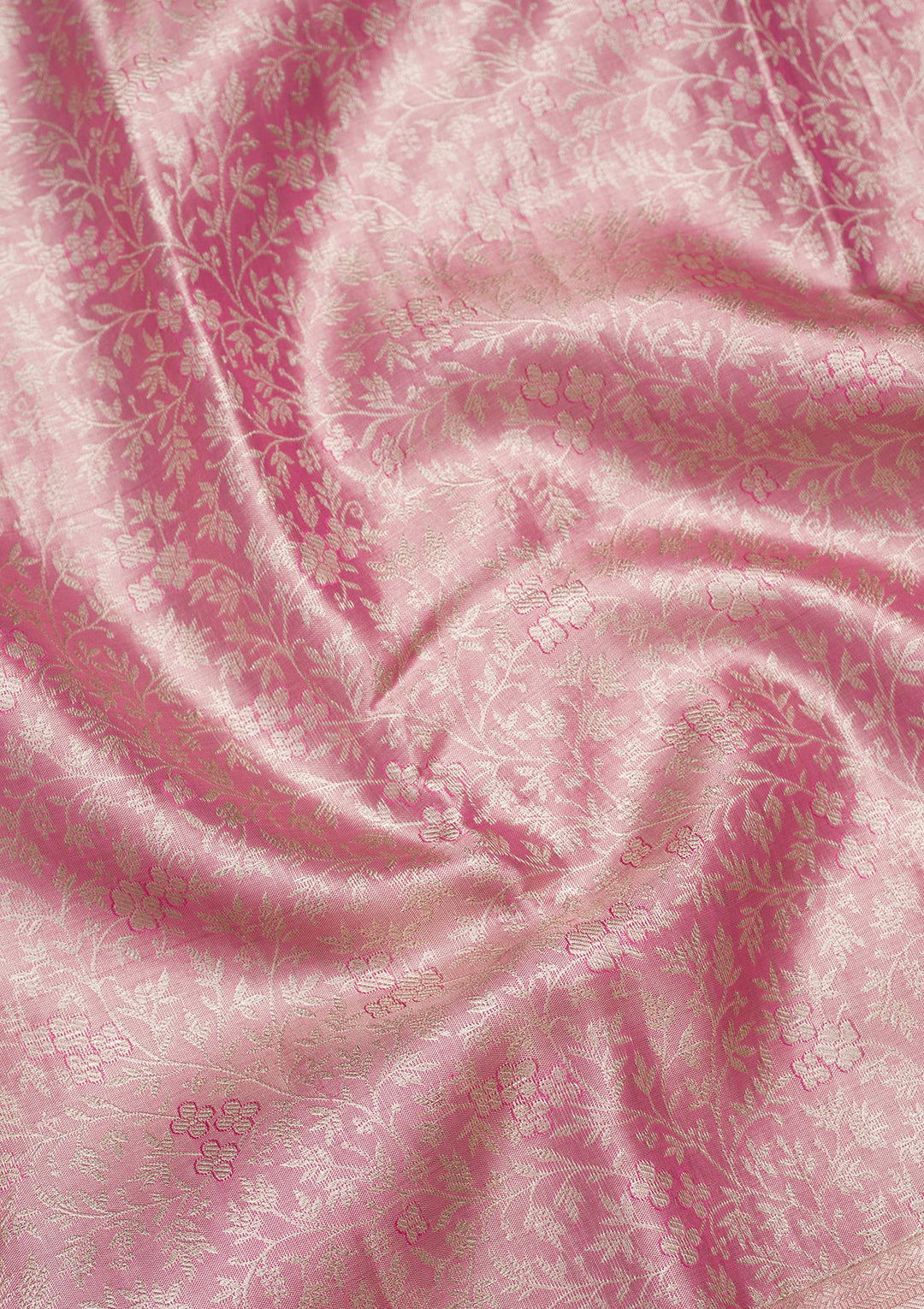 Pink Tissue Jaal Saree With Matching Blouse Piece