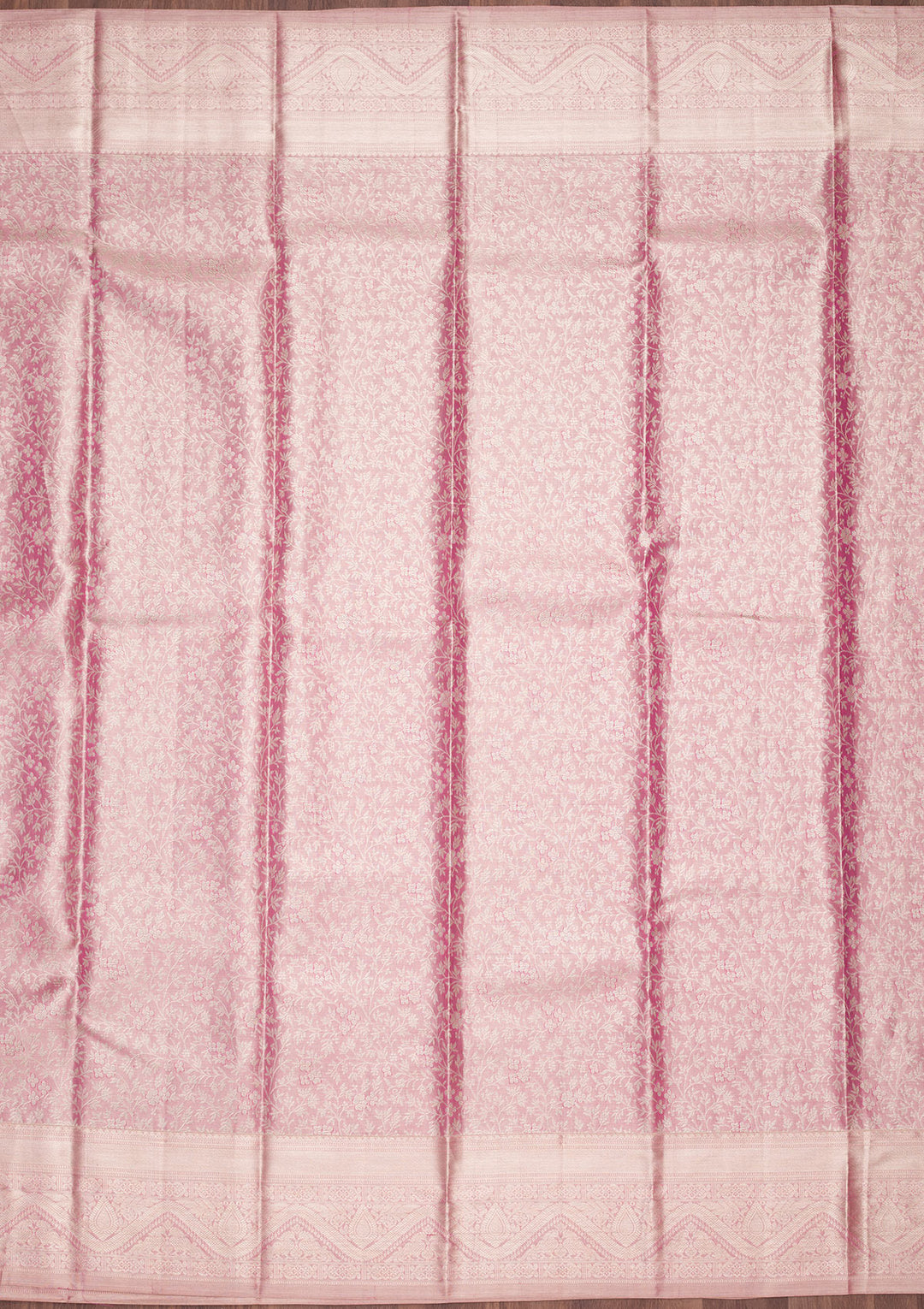 Pink Tissue Jaal Saree With Matching Blouse Piece