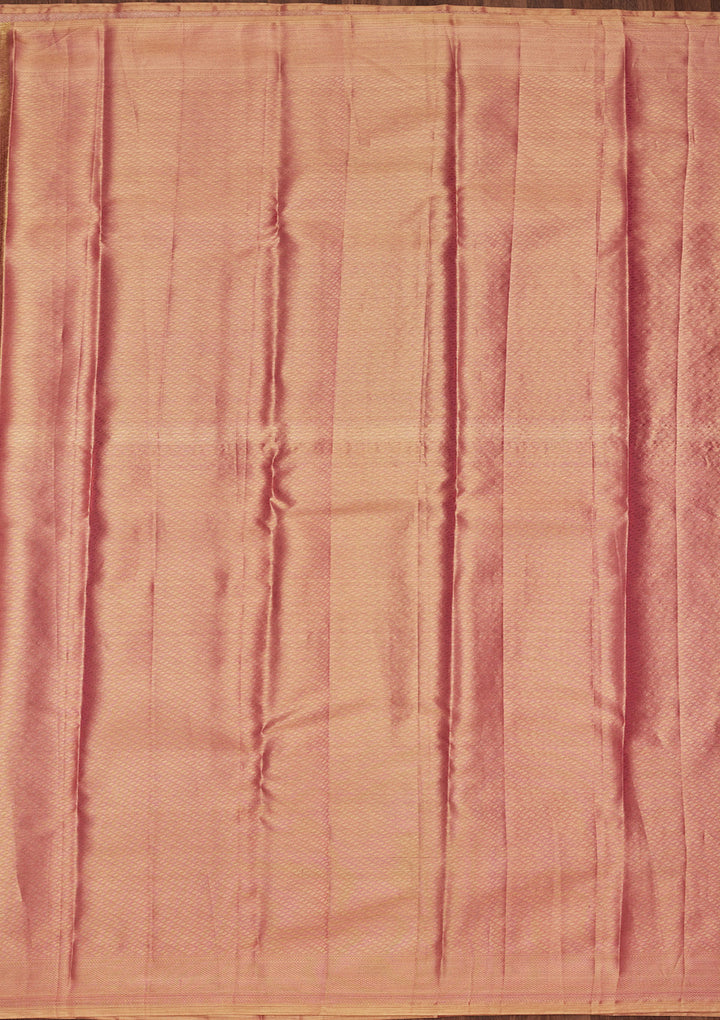 Onion Pink Silk Jaal Saree With Matching Blouse Piece