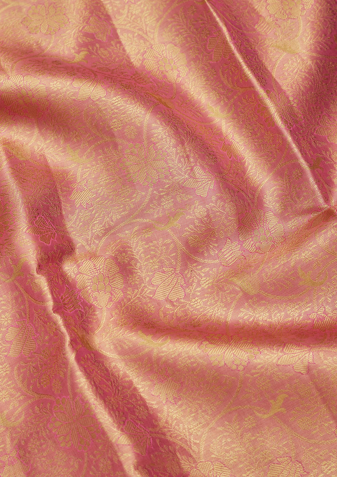 Onion Pink Zariwork Tissue Silk Saree