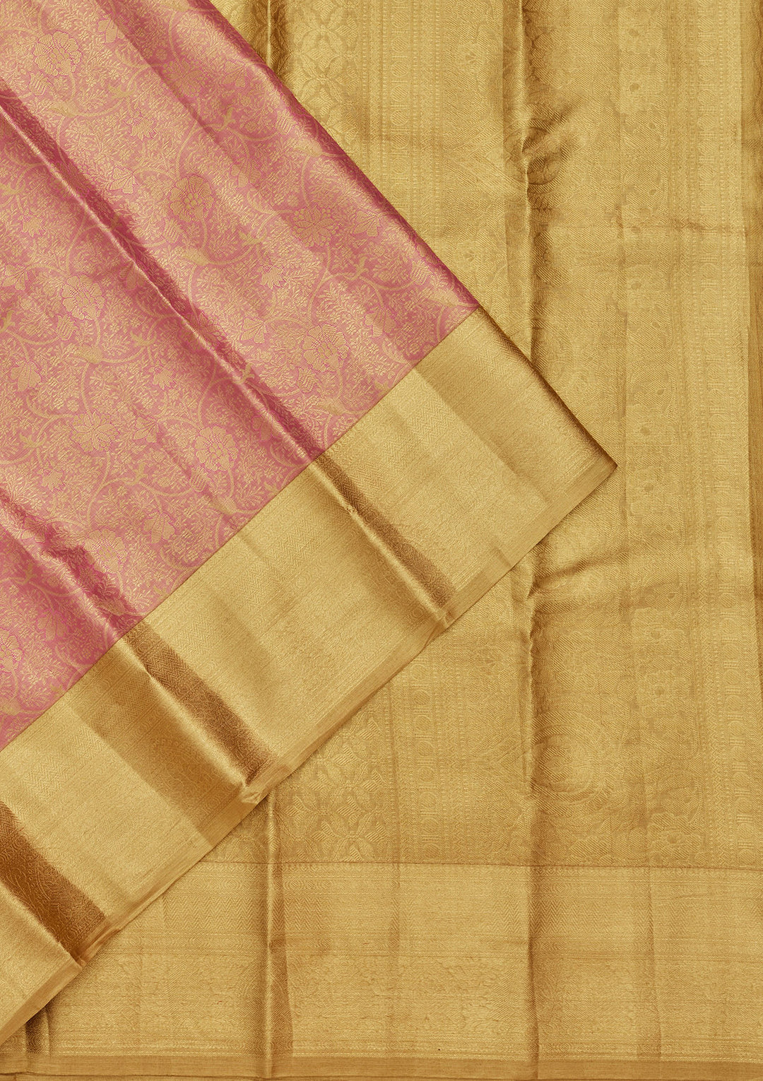 Onion Pink Zariwork Tissue Silk Saree