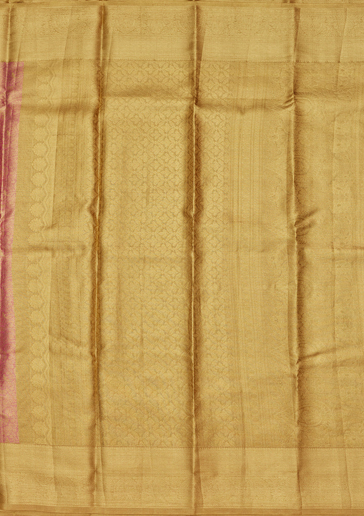 Onion Pink Zariwork Tissue Silk Saree