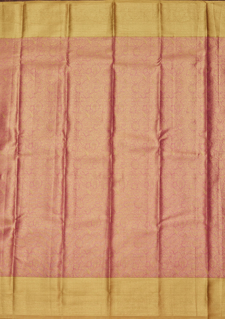 Onion Pink Zariwork Tissue Silk Saree