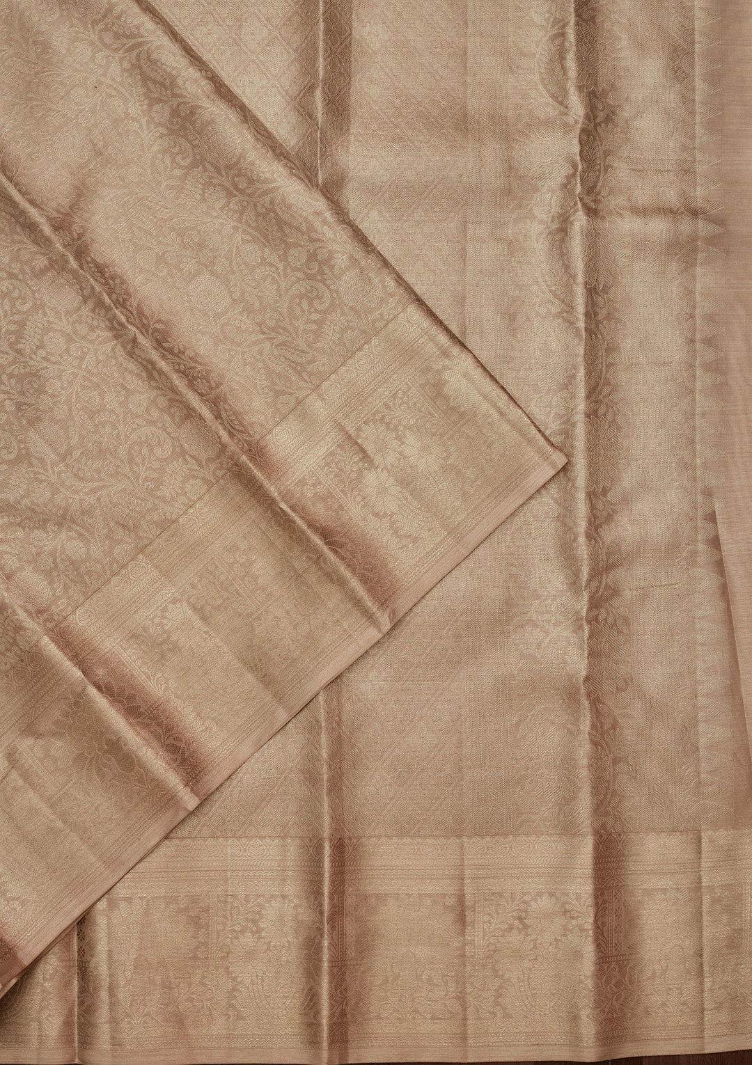 Light Grey Tissue Jaal Saree With Matching Blouse Piece