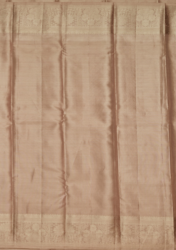 Light Grey Tissue Jaal Saree With Matching Blouse Piece