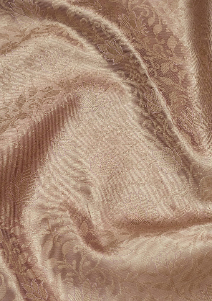 Beige Tissue Jaal Saree With Matching Blouse Piece