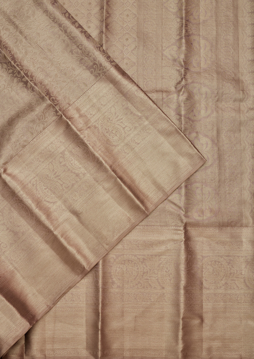 Beige Tissue Jaal Saree With Matching Blouse Piece