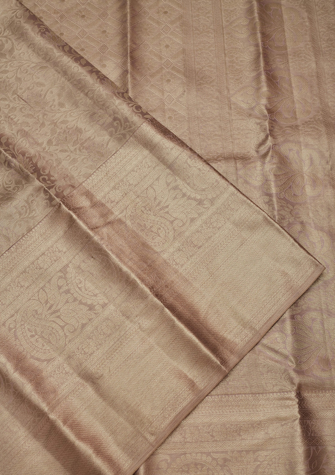 Beige Tissue Jaal Saree With Matching Blouse Piece