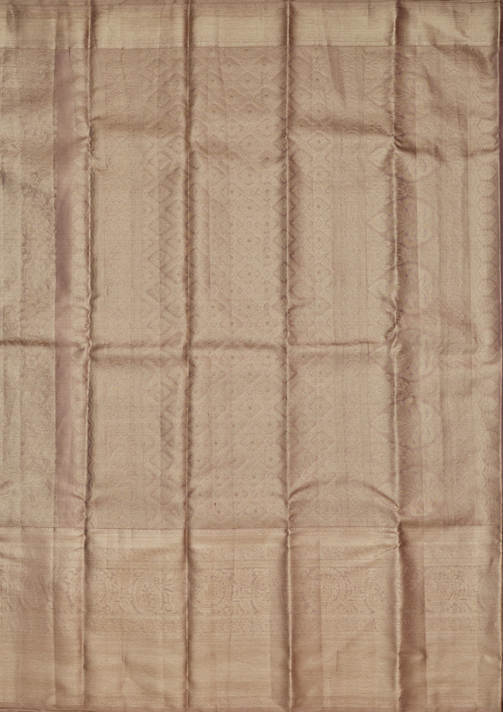 Beige Tissue Jaal Saree With Matching Blouse Piece